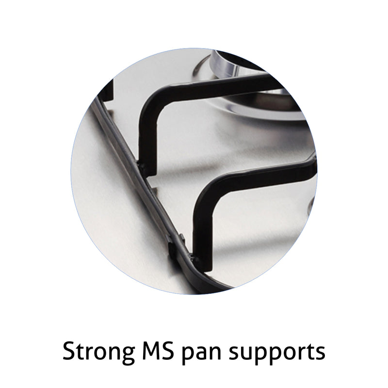 4 Burner Stainless Steel Built in Hob Triple Ring, Double Ring Forged Brass Burners Auto Ignition (1061 DBTRSS)