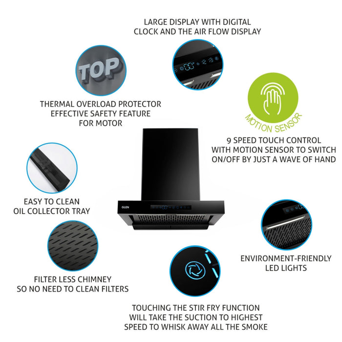 Amazong Features of Auto Clean Filterless Chimney with Inverter Technology 