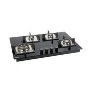 4 Burner Glass Hob Top Triple Ring, Double Ring Forged Brass Burner Flame Failure Device Auto Ign