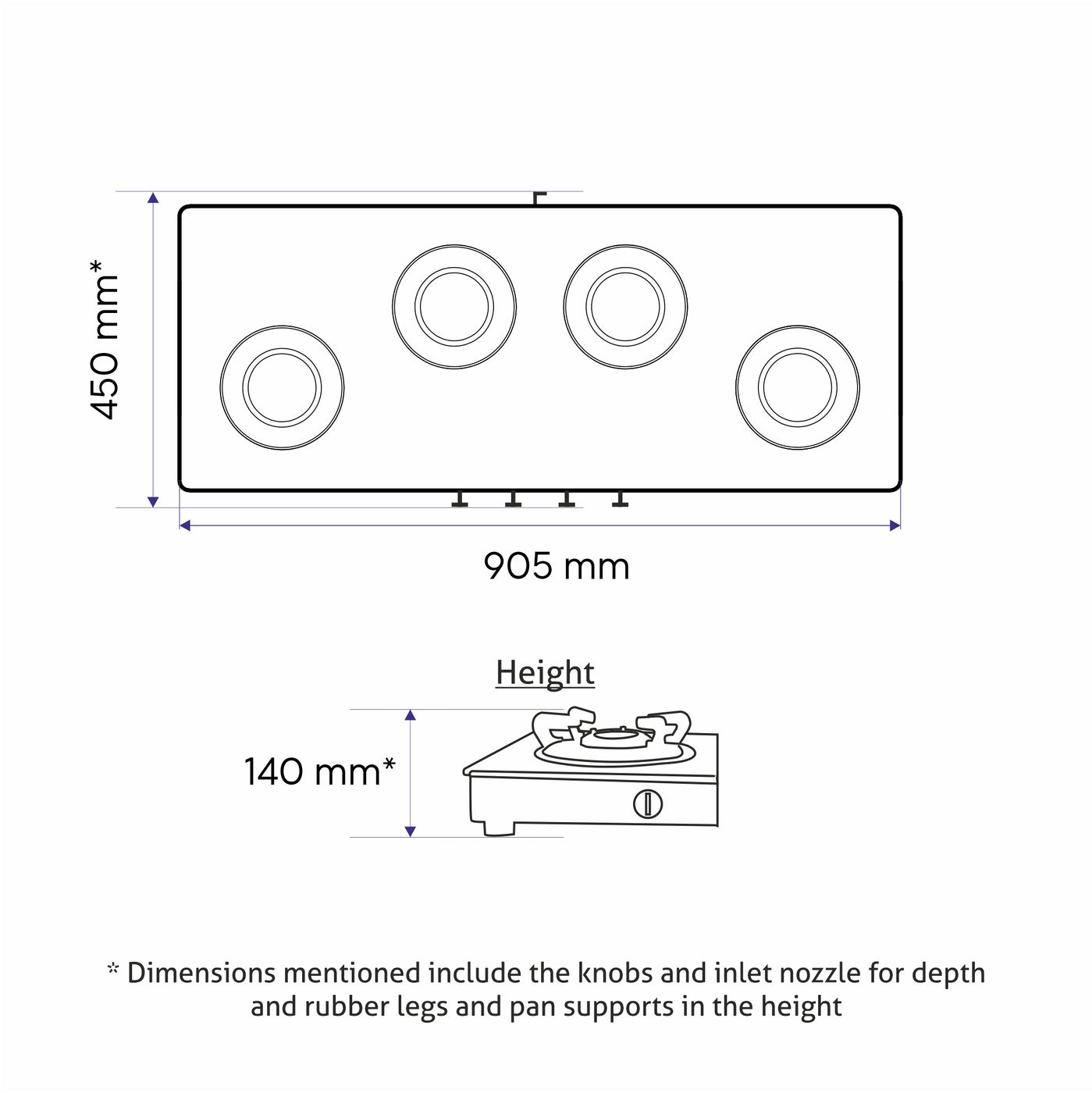 Auto Ignition Gas Stove Buy 4 Burner Gas Stove Online Glen — Glen Appliances Pvt. Ltd