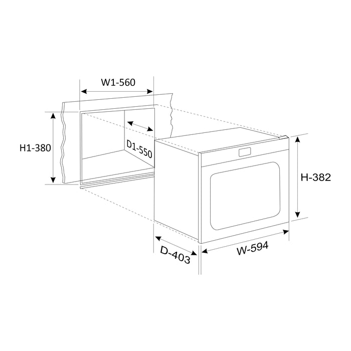 Built-In-Microwave with Grill Glass Touch Control Capacity 25 Ltr (MO 671)