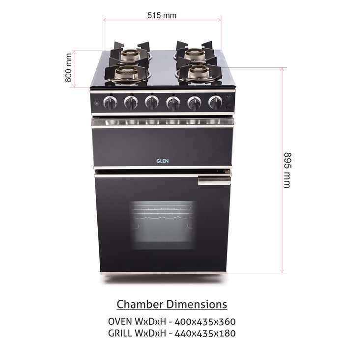 Cooking Range Glass Gas Grill, Gas Oven Rotiseerie Double Ring Forged Brass Burners Auto Ignition  (2014DBAI)