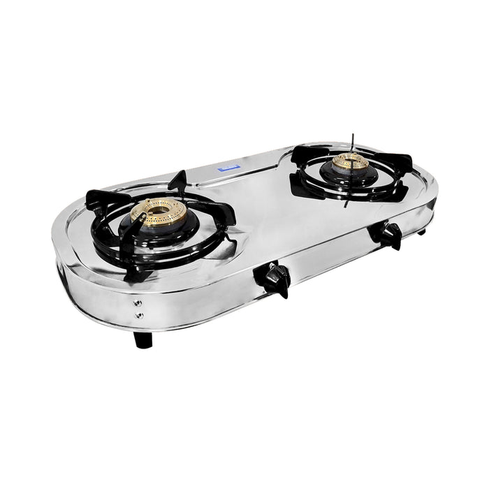2 Burner Stainless Steel  Gas Stove with Brass Burner (1026 SS)