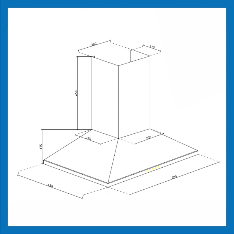 Pyramid Shaped Electric Kitchen Chimney Dimensions