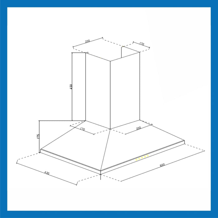 Pyramid Shaped Electric Kitchen Chimney Dimensions