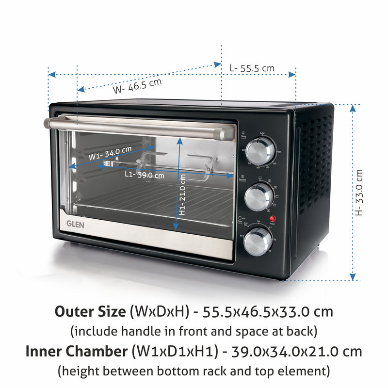 Oven Toaster Griller (OTG) -42 Litres,  Motorized Rotisserie, Convection Fan, 2000W - Black (SA5042BLRC)
