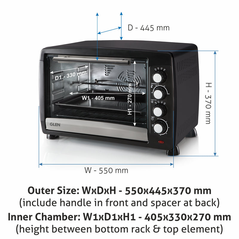 Oven Toaster Griller (OTG) -48 Litres,  Full Back Convection,  Motorized Rotisserie, 2000W - Black (5048RC)