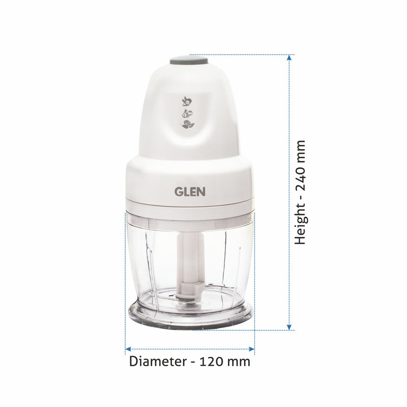 Electric Vegetable Chopper, Whisking Disc Chops Nuts  0.4 Litres Bowl, 250W - White (4043)