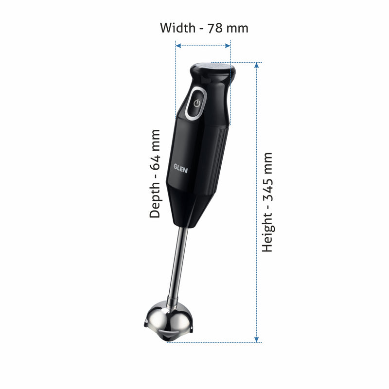 Electric Hand Blender 200W with Stainless Steel Arm, ISI - Black (4049 LX)