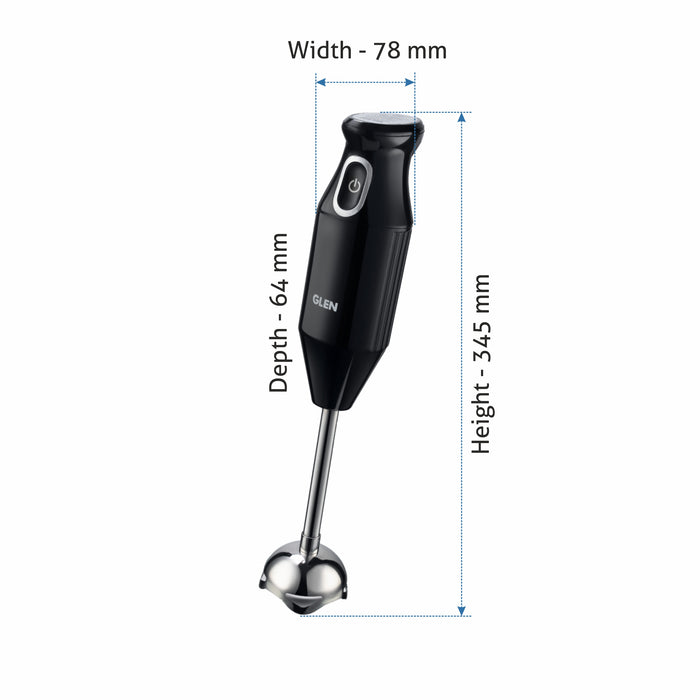 Electric Hand Blender 200W with Stainless Steel Arm, ISI Black (4049 LX)
