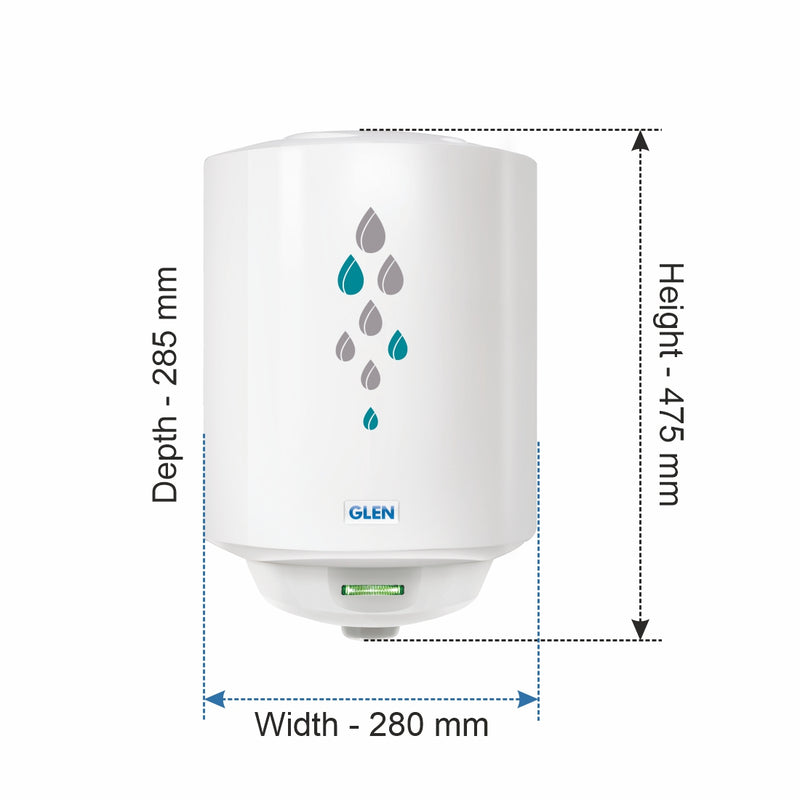 Water Heater 10 Litre 2000W 8 Bar Pressure Glasslined Element and Tank, Temperature control (7056)